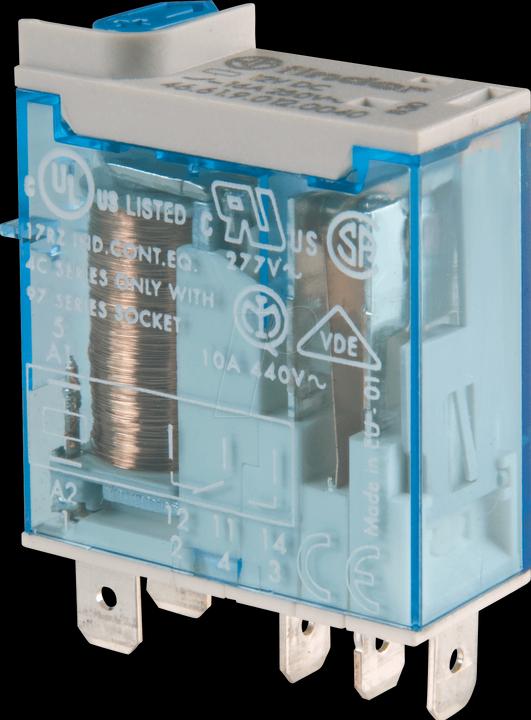 Actual product image Finder Plug in relay w/ flag, 16A, 12Vdc, SPDT