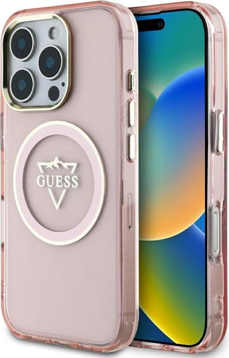 Produktbild Guess Hardcase MagSafe IML Metal Mountain Logo Case for iPhone 16 Pro Max 6,9" Pink (Apple iPhone 16 Pro Max)