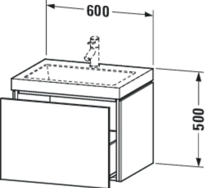 Actual product image Duravit Vanity unit L-CUBE m WT Vero Air 500x600x480mm o HL white matt