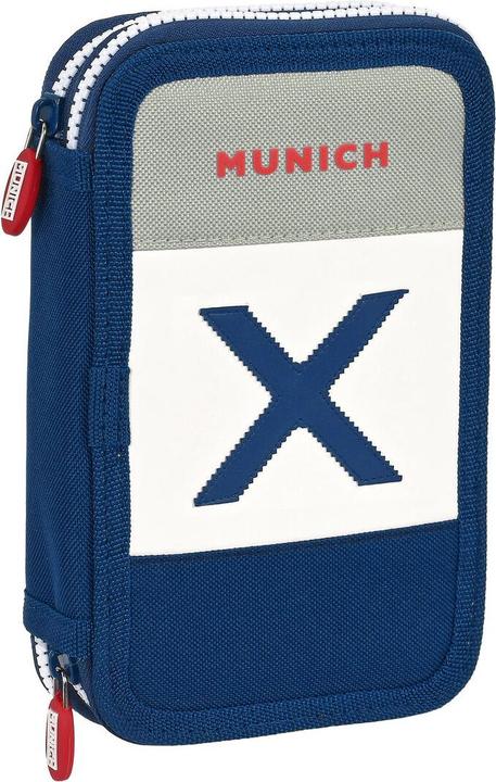 Actual product image MunichSport Pencil case with accessories Munich College Grey 12.5 x 19.5 x 4 cm (28 pieces)