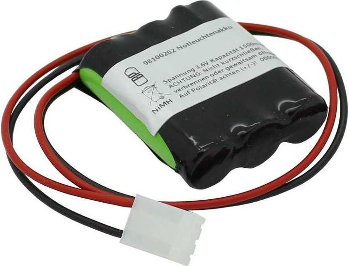 Immagine prodotto AccuCell Batteria per luce di emergenza F1x3 Mignon con cavo e spina da 300 mm, Beghelli 415.097.000 (1 pz., 1500 mAh, Accumulatore di carica elettrica)