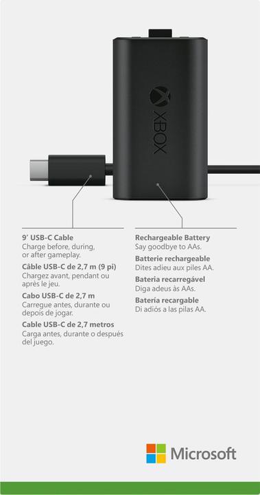 Produktbild Microsoft Xbox Play & Charge Kit (USB-C) (Xbox Series S, Xbox Series X, Xbox One X, Xbox One S)