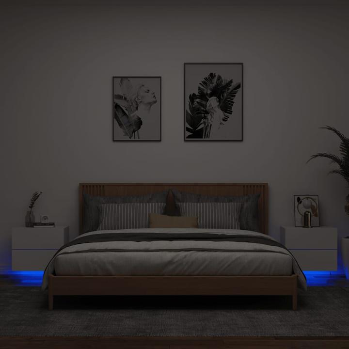 Produktbild VidaXL Wand-Nachttische mit LED-Leuchten (50 x 39 x 41 cm)