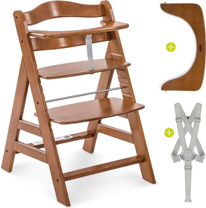Actual product image Hauck Highchairs Alpha Plus Walnut Newborn Set Deluxe - 4 pcs. (High chair booster seat)