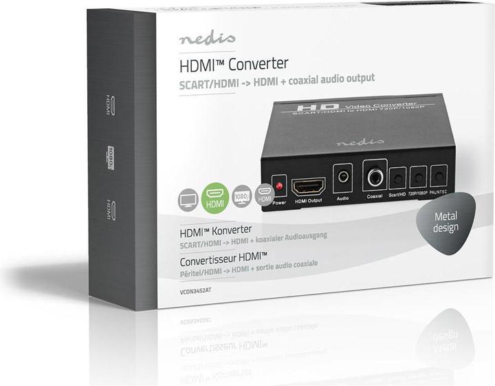Produktbild Nedis HDMI T Converter SCART Buchse HDMIT Ausgang / 1x 3.5 mm Audio Out / 1x Digital Audio 1-Weg 108