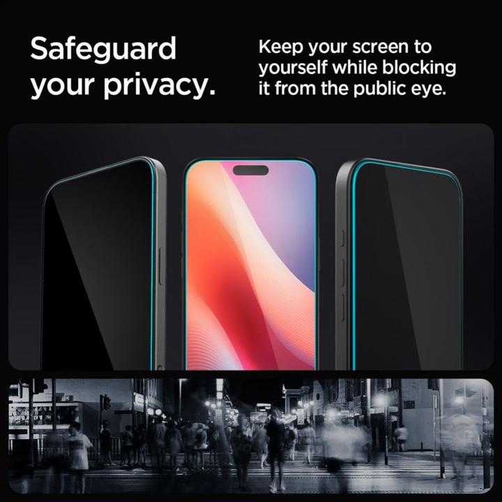 Immagine prodotto Spigen Glas.Tr "Ez Fit" 2-Pack per iPhone 16 Pro Max 6,3" privacy (2 Pezzo/i, Apple iPhone 16 Pro Max)