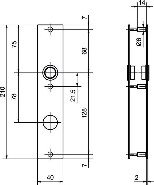 Image du produit Glutz Entrée de protection 5341S glide/easyfix® intérieur (Garniture de plaque de porte)