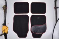 Filmer Autoteppich-Set Alu-Look-Pad 4-teilig, rot umrande (1 Set à 4 Fussmatten)