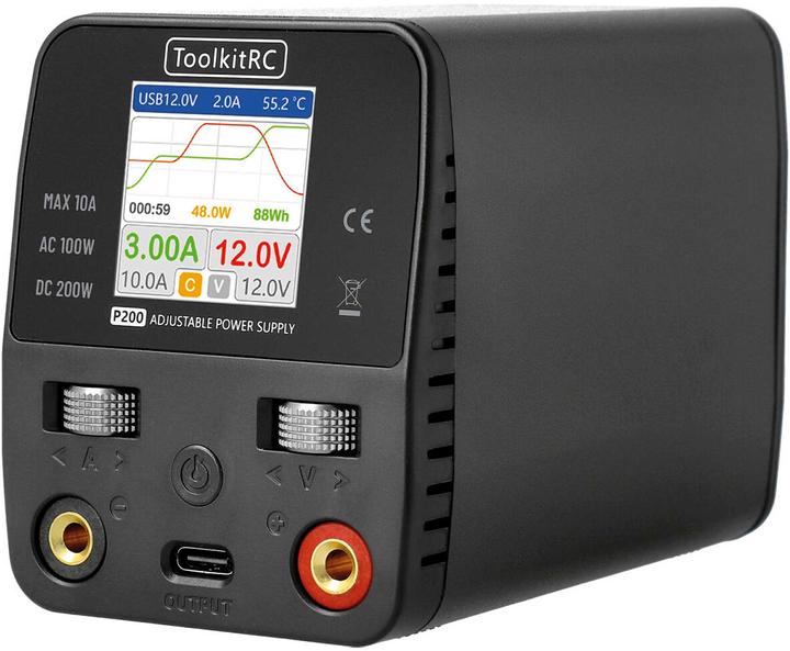 Immagine prodotto Toolkitrc P200 V2 Alimentatore 30V 10A 100/200W Ingresso AC e DC