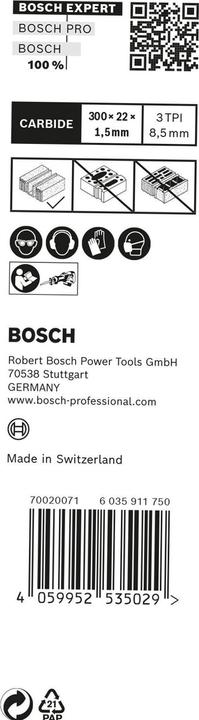 Actual product image Bosch Professional Zubehör EXPERT 'Aerated Concrete' S 1241 HM reciprocating saw blade, 10 pieces