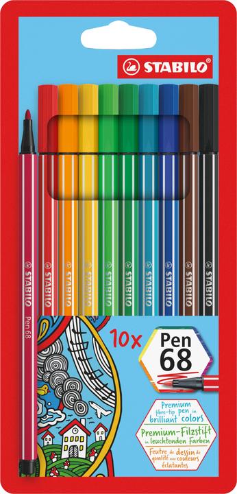 Actual product image STABILO Pen 68 Premium felt-tip pen (Multicoloured, 10 x)