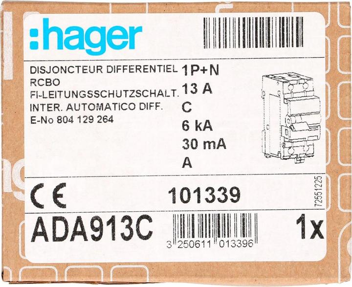 Actual product image Hager FI-LS 1P+N