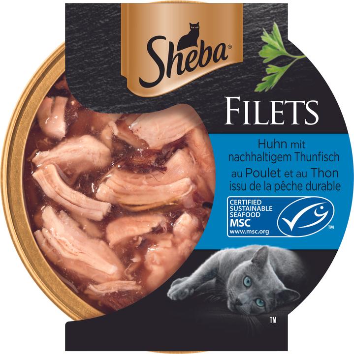 Immagine prodotto Sheba Filetti di pollo con tonno sostenibile (Adulto, 1 pz., 60 g)