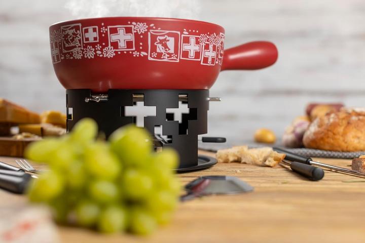 Image du produit Kuhn Rikon Set à fondue au fromage rouge suisse - Ø 23cm (Fondue au fromage)