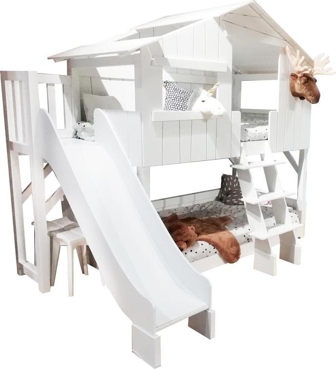 Image du produit Mathy by Bols Lit superposé cabane dans les arbres avec toboggan (90 x 190 cm)