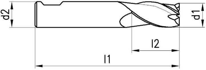Produktbild Neriox VHM-Universalfräser Typ N, TiAlN, 30°, mit Fläche
