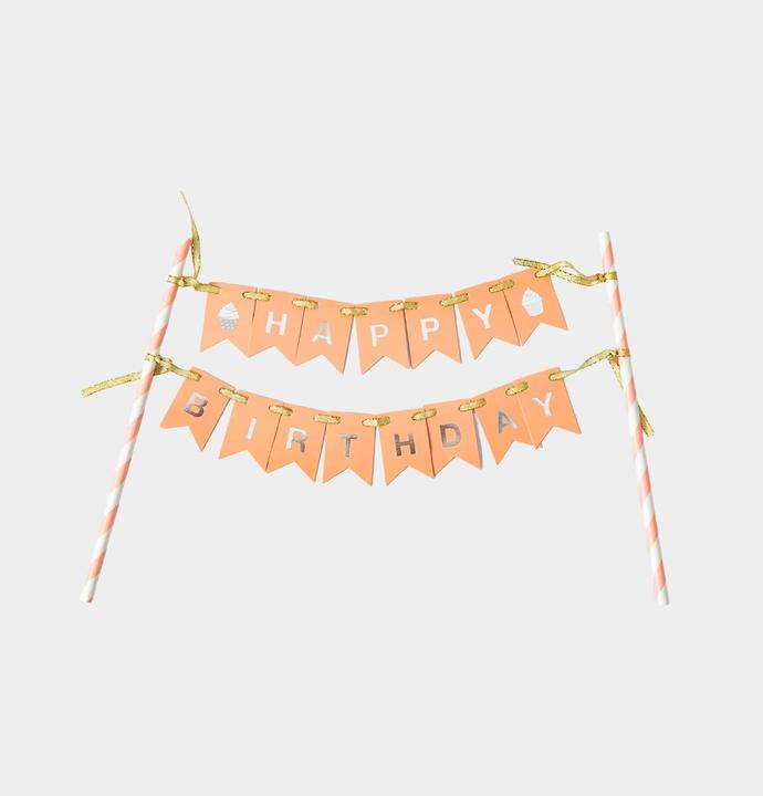 Immagine prodotto I Am Creative Topper per torta di compleanno, salmone/argento, 1 pezzo