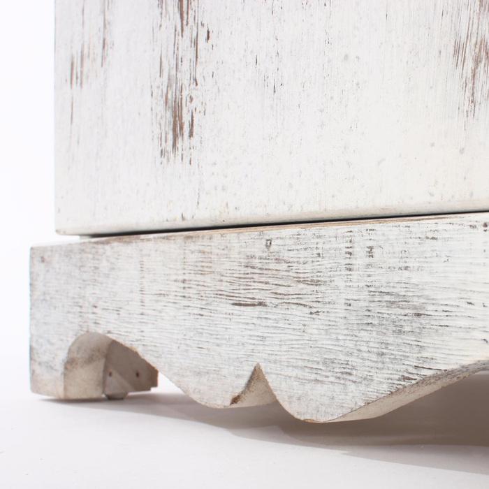 Produktbild Swisshandel24 Kommode Beistelltisch Nachttisch Telefontisch, 63x35x29cm, Shabby-Look, Vintage - weiss (63 x 35 x 29 cm)