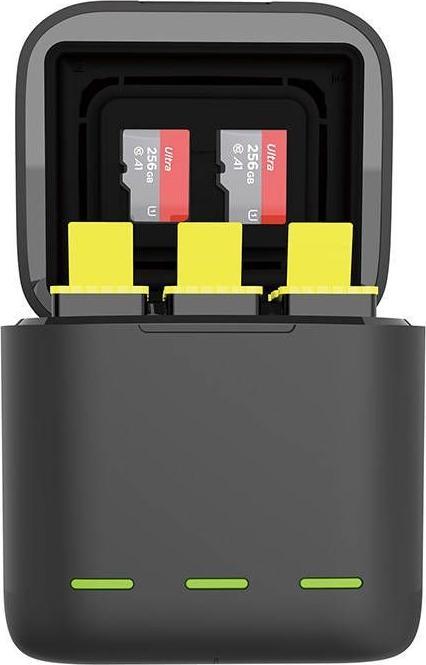 Produktbild Telesin Dreikanal-Box-Ladegerät + 3 Akkus (Hero 10, Hero 9)