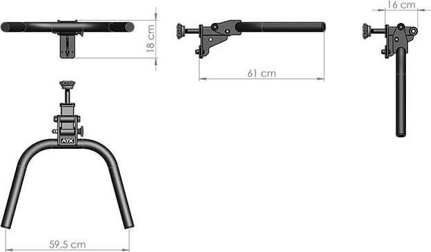 Actual product image ATX Dip Bar foldable