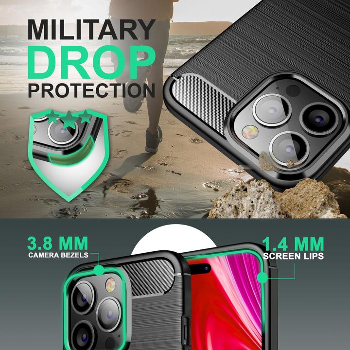 Actual product image Nalia Carbon look silicone cover (Apple iPhone 14 Pro Max)