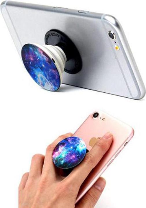 Produktbild PhoneLook Pop Socket Carbone Austauschbare Finger & Einhand Halterung für Smartphone / Tablets Carbon