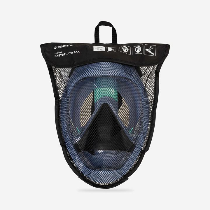 Actual product image Subea Schnorchelmaske Easybreath Damen/Herren Tauchmaske 900 blaugrau