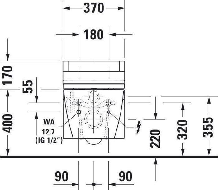 Actual product image Duravit Wall-hung WC STARCK 2 deep, 375x620mm, SensoWash white
