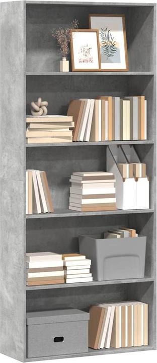 Actual product image VidaXL Bücherregal Bücherschrank Standregal Raumteiler Betongrau Holzwerkstoff (80 x 30 x 189 cm)