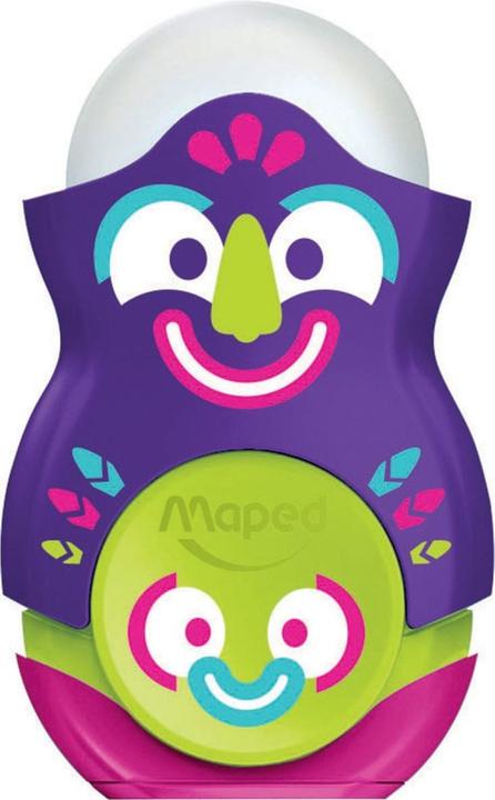Actual product image Maped Eraser/ sharpener 2in1 Loopy Totem single + spare eraser - blister pack