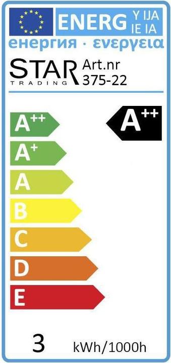 Energy Label Star Trading G45 (E27, 3 W, 250 lm, 1 x, G)
