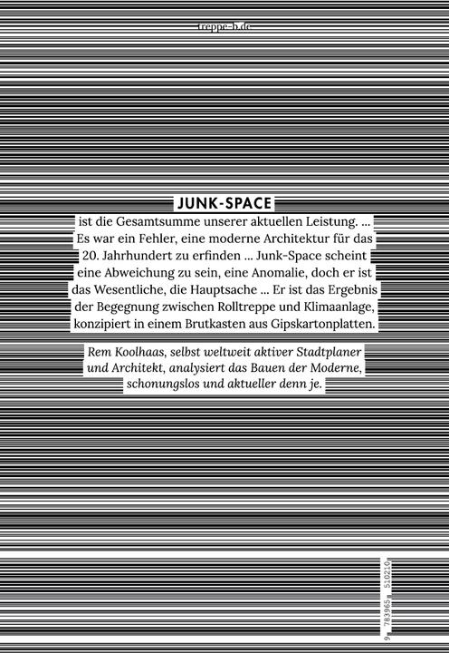 Nutritional values and ingredients Junk-Space (German, Rem Koolhaas, Fritz Schneider, Günther Rösch, 2020)