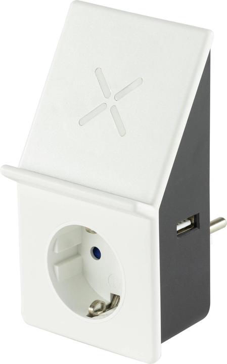 REV USB-Ladeadapter mit Wireless Charging + 1x Steckdose (10 W)