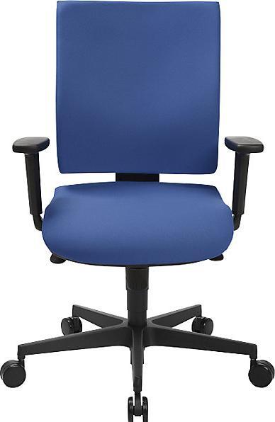 Actual product image Topstar SYNCRO CLEAN office swivel chair, antibacterial fabric cover, blue.