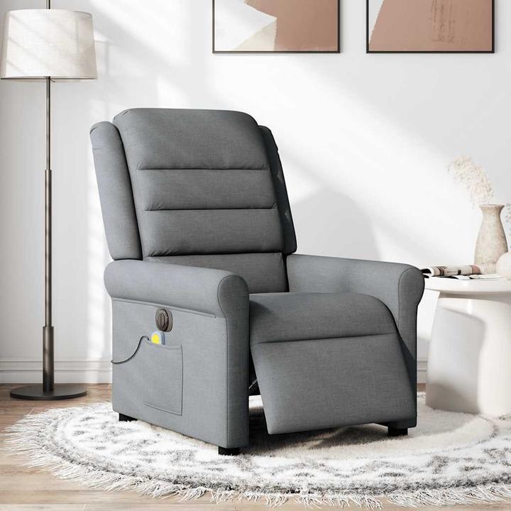 Immagine prodotto VidaXL Sedia da massaggio elettrica in tessuto grigio scuro
