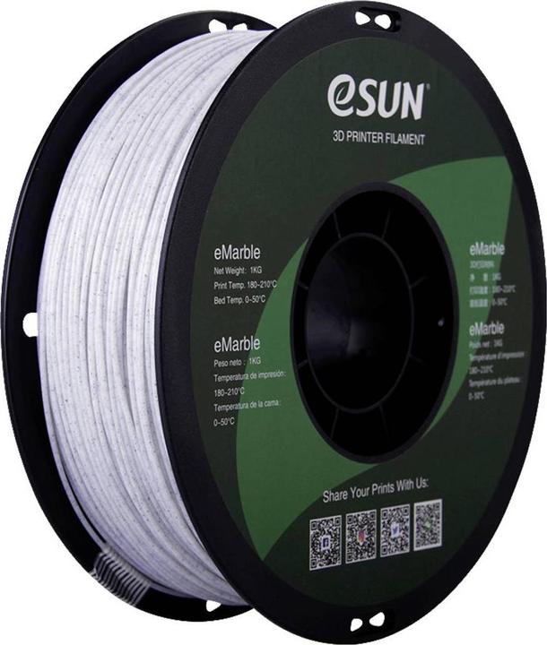 Immagine prodotto eSUN eMarble Filamento PLA Compound 1,75 mm 1 kg Marmo (PLA, 1.75 mm, 1000 g, Bianco)