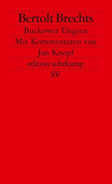 Actual product image Buckower Elegien (German, Bertolt Brecht, Jan Knopf, 1986)