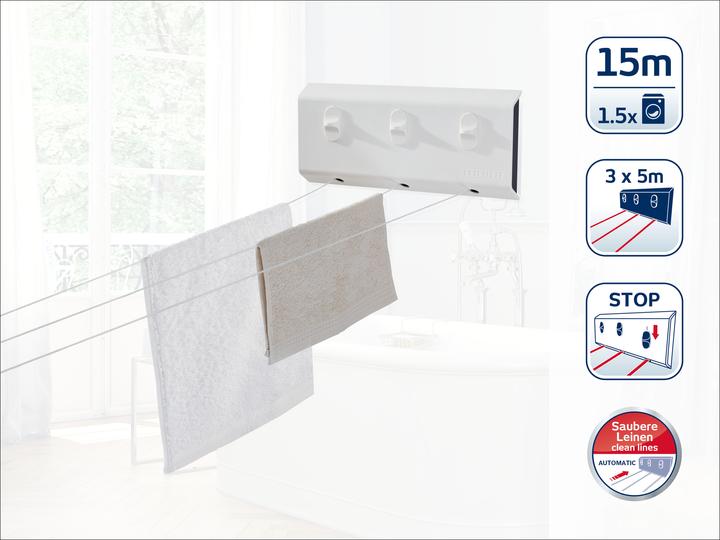 Actual product image Leifheit Rollfix 150 Triple Longline wall dryer (15 m)