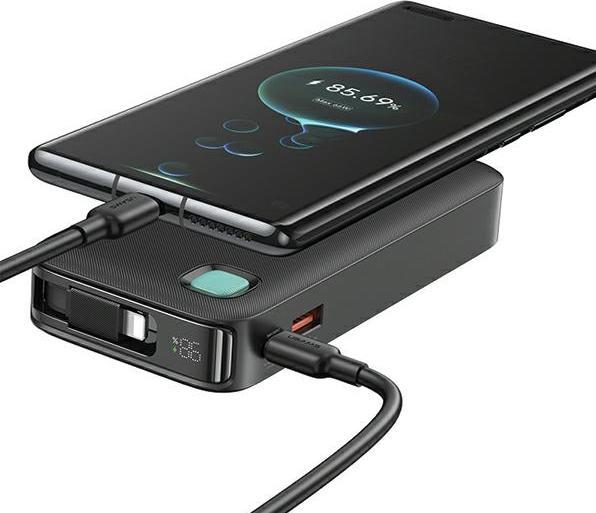 Actual product image Usams Powerbank ze zwijanym kablem Retractable Lightning 10000 mAh PD 20W Fast Charge XY Series czar