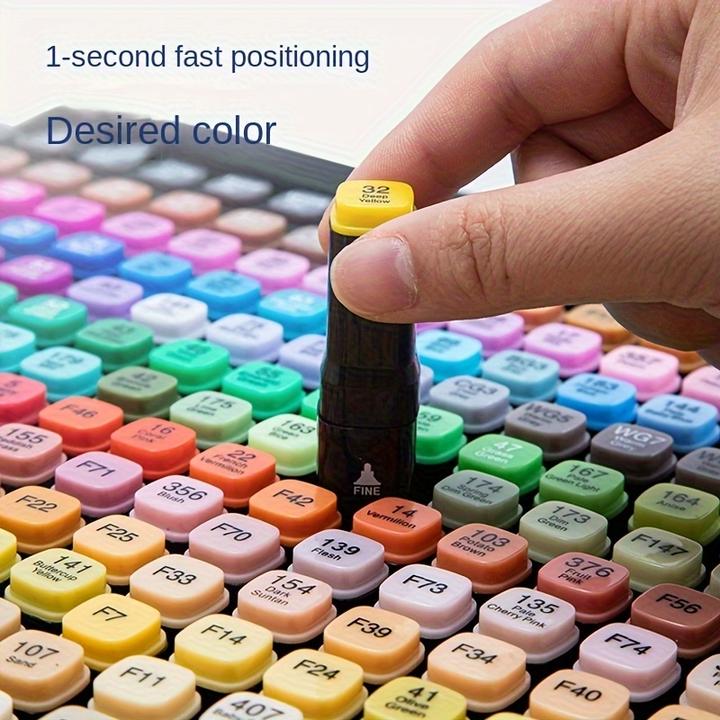 Actual product image PhoneLook Doppeltipp Permanentmarker Set zum Markieren und Ausmalen (80 Farben) (Black)