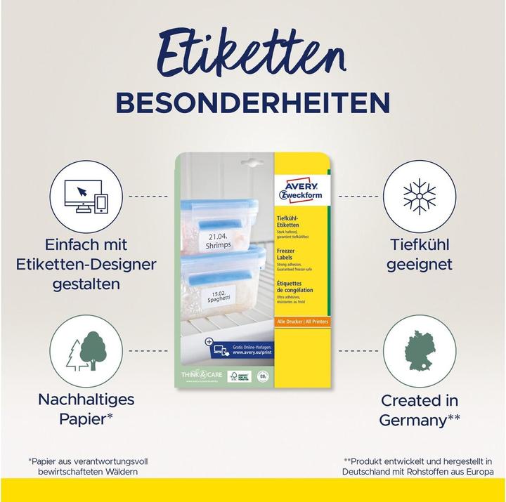 Produktbild Avery Tiefkühl-Etiketten