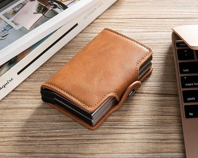 Produktbild Activity Board Automatische RFID-Kartenhalter, Rfid-Blockierung Double Box Metall Brieftasche, Herren-Kartenhalter