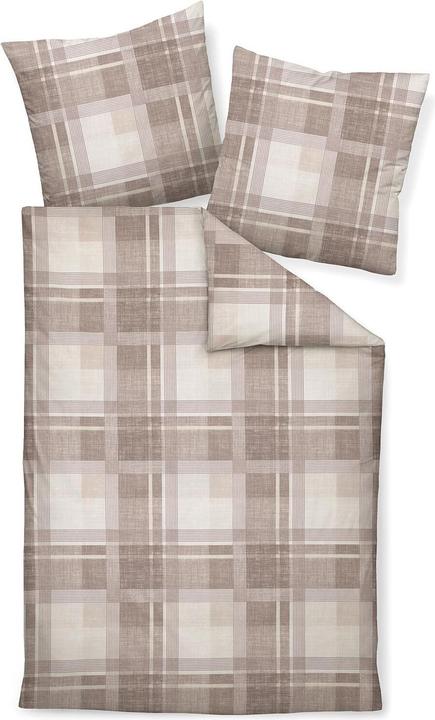 Produktbild Janine Feinbiber Bettwäsche Davos 65159 naturell mauve (Bettwäsche Set, 160x210 cm + 65x100 cm)