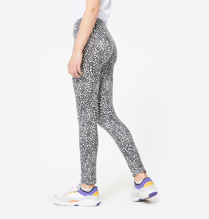 Immagine prodotto Decathlon Leggings bambina in cotone stampato - nero/bianco (6, 7, 8)