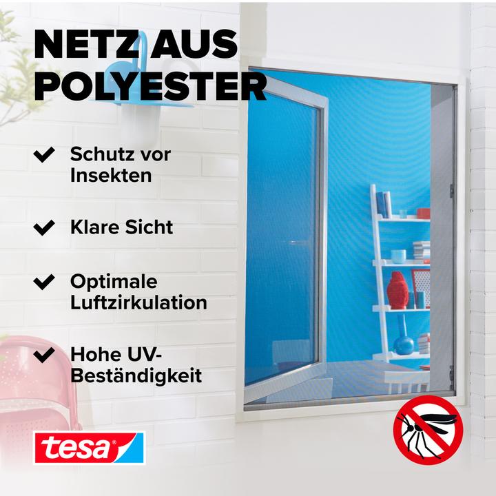 Immagine prodotto tesa Zanzariera COMFORT per finestre, con nastro velcro, autoadesiva, senza forare (120 x 240 cm)
