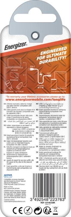Produktbild Energizer Lifetime Warranty - USB-A/USB-C Kabel - 1.2m (1.20 m, USB 3.2 Gen 2)
