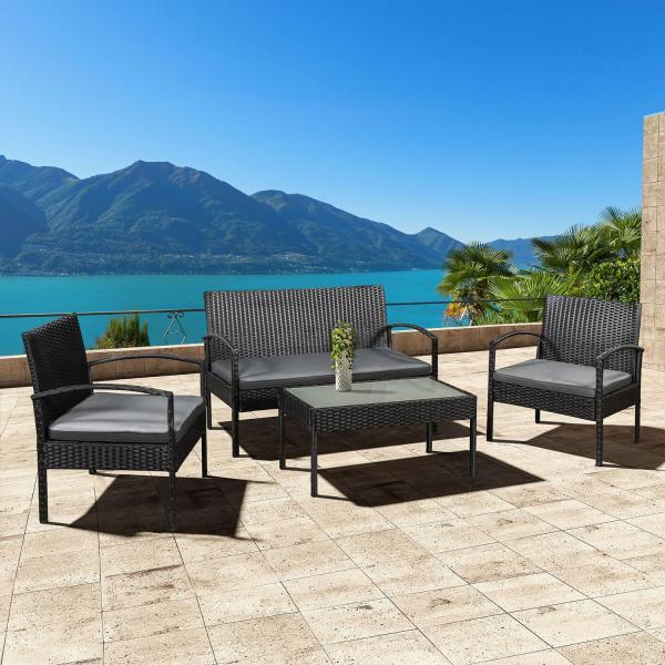 Actual product image Juskys Trinidad polyrattan seating group
