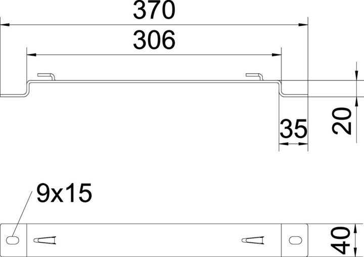 Actual product image OBO Bettermann OBO Wall bracket height 20 mm, width 300 mmgalvanised