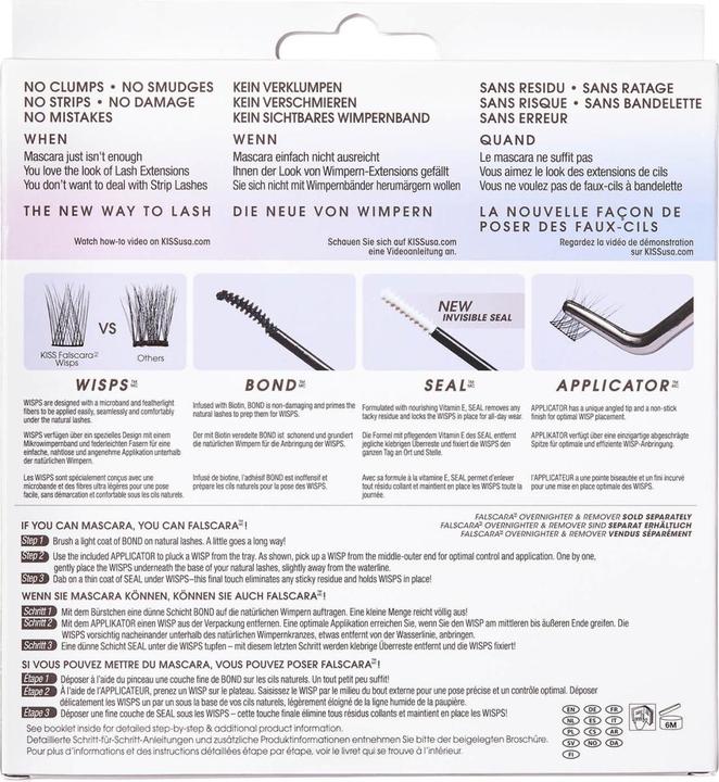 Produktbild KISS Falscara Eyelash Starter Kit Lengthening (Wimpern Applikator, Wimpernkleber, Künstliche Wimpern)