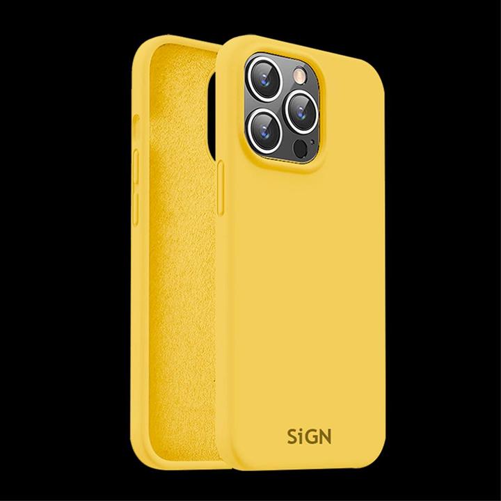 Productafbeelding SIGN Vloeibare siliconen hoes voor iPhone 15 Pro Max - Geel (Apple iPhone 15 Pro Max)